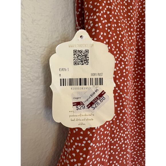 ALTAR'D STATE Mini Skirt Brown & White Ruffle Fall | MEDIUM | NWT - Picture 6 of 9